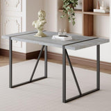 Industrial Rectangular MDF Light Grey Patterned Dining Table for 4-6 people with 1.5 inch thick MDF W1151P209828