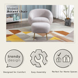 ZUN Orisfur. Modern Comfy Leisure Accent Chair, Teddy Short Plush Particle Velvet Armchair with Ottoman WF287096AAB