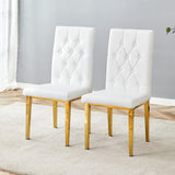 2 piece set of white armless dining chairs brings a touch of elegance and mystery to the dining area W1151132001
