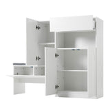 ON-TREND Elegant 2-in-1 Shoe Cabinets with Soft Cushion, Modern Storage Bench with Arched Doors & N721P245716K