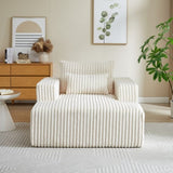 62.5-Inch Corduroy Sponge Sofa Lounge Chair,No Assembly Required,Fluffy Modern Sleeper Chair for W834P206038
