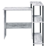 ZUN Antique White and Black Office Desk with Bookshelf B062P184525