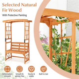 2-in-1 Multifunctional Garden Arch Bench - 39x15.5 Seat Size, 660 lbs Capacity, Fir Wood with 83665521