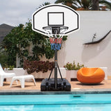 Portable Poolside Basketball Hoop Swimming Pool 3.1ft to 4.7ft Height-Adjustable Basketball System W1408P310194