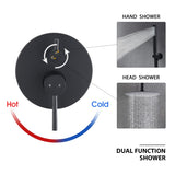 Ceiling Mount Round Shower Combo Set with 10" Rain Shower head and Handheld Shower Head Set with KE-A3585-MB