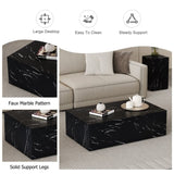 ZUN 39.3*23.6*11.8 Inch Black Marble Texture MDF Coffee Table - Luxurious Design, Perfect Living Room W1151P234029