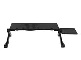 360-Degree Rotation Multifunctional Portable Folding Table with Fan & Mouse Black 35175416