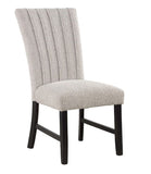 Unique Contemporary Gray Boucle Fabric Set of 2pc Dining Chairs Black Wooden Legs Parson Side Chair B011P234754