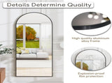 64"x21" Arched Full Length Mirror Freestanding Full Body Floor Mirror, Black 72133027