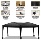 10x20 Black Pop Up Canopy Outdoor Party Tent with 6 Sidewalls with 6 pcs Weight Bag,Carry Bag 61666922