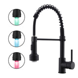 LED Commercial Kitchen Faucet with Pull Down Sprayer, Single Handle Single Lever Kitchen Sink Faucet W1932P171822