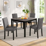 5-Piece Dining Table Set with 4 Chairs, Dining Table Set 4 with Chairs, Wooden Dining Table Set W1998P195207