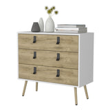 Kimball 3-drawer Dresser, Modern Chic Storage with Wooden Legs B128P176105