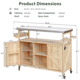 K&K Outdoor Kitchen Island, Rolling Bar Cart & Storage Cabinet, Farmhouse Solid Wood Outdoor Grill WF532198AAY