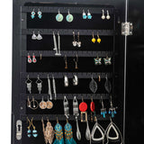 Non Full Mirror Wooden Floor Standing 4-Layer Shelf Jewelry Storage Adjustable Mirror Cabinet *Black 31653593