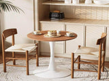 Round Tulip Dining Table, 27.6 Inch 2-Seater Kitchen Table, Melamine Laminated MDF Tabletop with 75894291