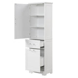 ZUN Tall Bathroom Storage Cabinet, Freestanding Storage Cabinet with Two Different Size Drawers and WF312730AAK