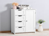 White Bathroom Storage Cabinet, Floor Cabinet with Adjustable Shelf and Drawers 31906358