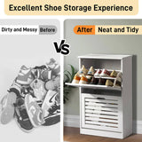 2-door louvered shoe cabinet 40186736