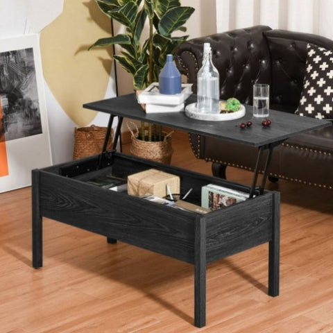 ZUN Top Coffee Table-Black （Prohibited by WalMart） 99136244