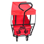 ZUN Garden Shopping Beach Cart folding wagon red W22730110