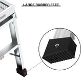 ZUN Work Platform Aluminum Portable Bench Folding Ladder ANSI Capacity 225 LBS 40" W2529P193359