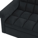 Loveseats Sofa Bed with Pull-out Bed,Adjsutable Back-Black W487P263842