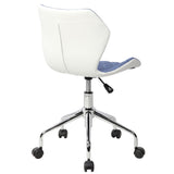 ZUN Modern Height Adjustable Office Task Chair, Blue 58682626