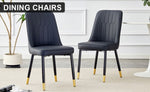 ZUN Black dining chairs and living room chairs. PU material and metal legs, suitable for kitchen, living W1151118969