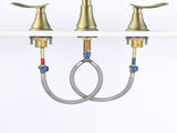 2-Handle 8 inch Widespread Bathroom Sink Faucet Brushed Gold Lavatory Faucet 3 Hole 360&deg Swivel T3177P277517