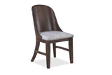 ZUN 2pc Mid-Century Modern Upholstered Dining Chair Barrel Back Brown Walnut Finish Wooden Dining Room B011P263741