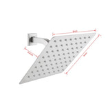 8 Inch High Pressure Rain Shower Head, 304 Stainless Steel Square Shower Head with Self-Cleaning 62357918