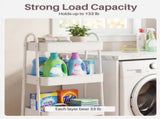 Utility Rolling Cart, 4Tier Slim Storage Design, Metal, Lockable Wheels, White 43694820