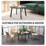 Patio Coffee Table, Metal Steel Outdoor Round Table, Weather Resistant Steel Side Table for 18230579