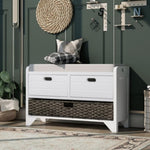 ZUN TREXM Storage Bench with Removable Basket and 2 Drawers, Fully Assembled Shoe Bench with Removable WF199578AAK