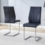 ZUN 2 Dining Chair Set, Black Dining Chair Set, PU Material High Back Seat and Sturdy Leg Chair, W1151P203806