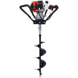 ZUN Post Hole Digger, 43cc Post Hole Digger, Gas Powered Earth Digger with 6&8" and absorber,Earth Auger W465109914