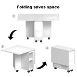 Folding Drop Leaf Dining Table Set for 4 with 4 Chairs, Space Saving Foldable Dining Table with 27098280