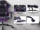 Gaming Chair, Ergonomic Computer Chair with Footrest and Massage Lumbar Support, Height Adjustable W2367P288700