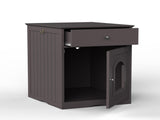 Wooden Pet House Cat Litter Box Enclosure with Drawer, Side Table, Indoor Pet Crate, Cat Home 42803098
