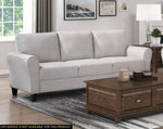 ZUN Modern Transitional Sand Hued Textured Fabric Upholstered 1pc Sofa Attached Cushions Living Room B01156550