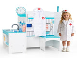 Wooden Kids Doctor Medical Station Playset, 93.9854.6199.06cm 27PCS Medical Tools with ECG Monitor 69181672