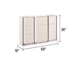 Fabio Contemporary Style 6-Drawer Dresser Made with Diamond-Patterned Side Accents with LED Lighting B009P309318
