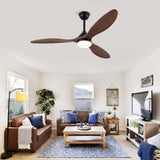 Hot sales 52 Inch Indoor Black Ceilings With Lights, Dimmable LED, 3 Solid Wood Blades, Ceiling W2991P338637