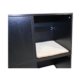 35.83" Cat Litter Box Enclosure Hidden Furniture , Modern Black Cat House with W1412P271585