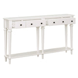 TREXM Retro Console Table with 4 Drawers and Open Shelf, perfect for Entryways, Living Rooms, and N715P202860K