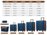 Luggage Sets 6 Pieces with Duffel Bags Hardside Expandable Suitcases with Spinner Wheels Navy Blue W3412P381197