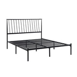 Metal Frame Queen Platform Bed Black Finish Angle Headboard Bedroom Furniture 1pc B011P261195