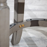 30" Bar Stool, Weathered Gray Finish, Black Leather Seat B04660735