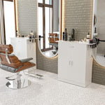 ZUN Barber Cabinet Storage Station, Free Standing Beauty Hair Stations for Salon Barber Utility Unit 31192757
